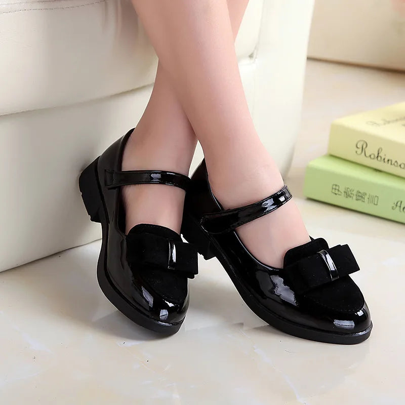 Girls Leather Bow-knot Sandals