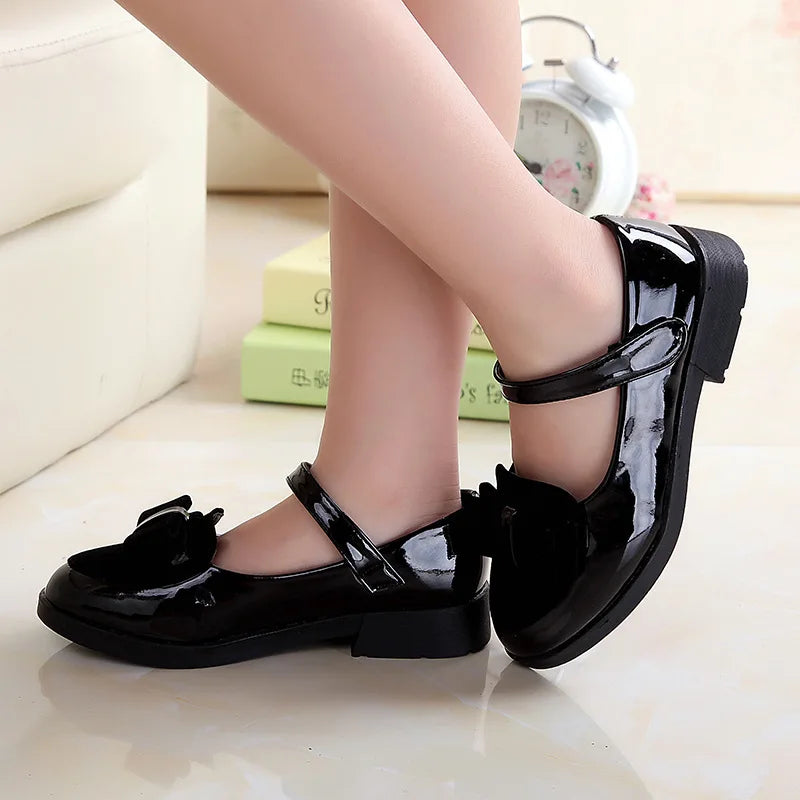 Girls Leather Bow-knot Sandals