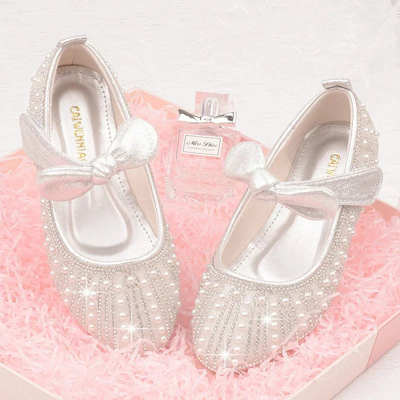 Girls Elegant Flower White Shoes