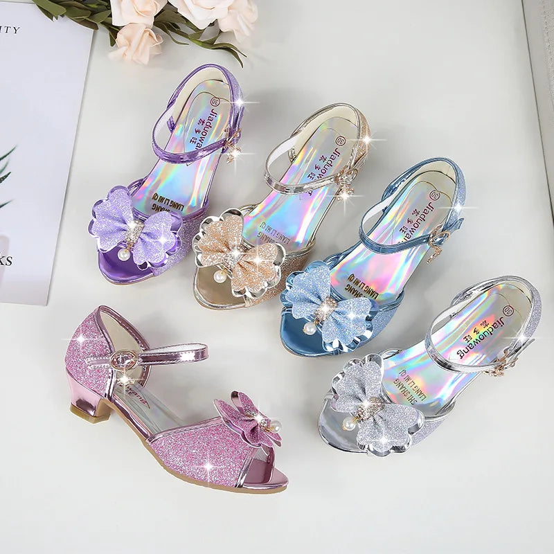 Little Girls Crystal Heels Shoes