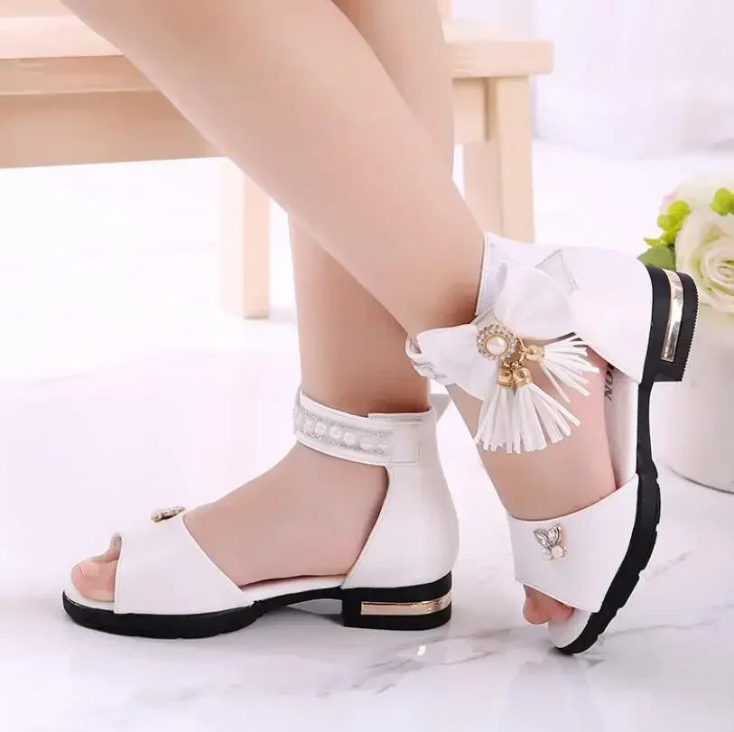 Children Fashion Heels Tassel Shoes