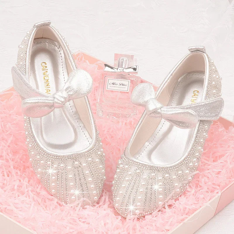 Girls Elegant Flower White Shoes