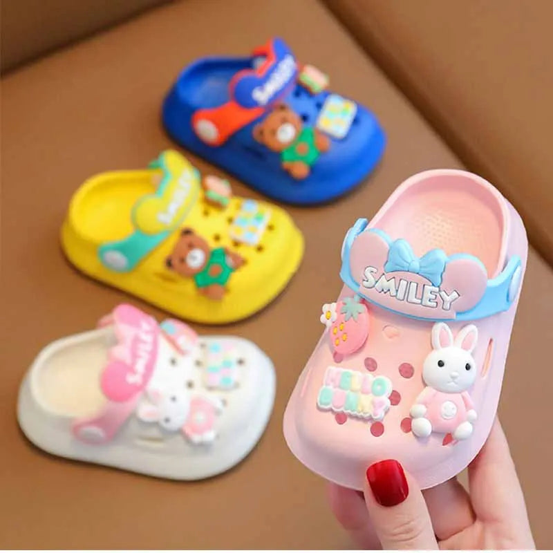 Cartoon Beach Children's Soled Slippers