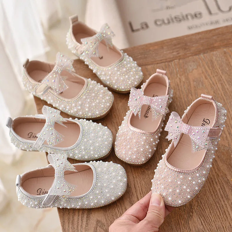 Children's Fashion Bow Rhinestone Shoes