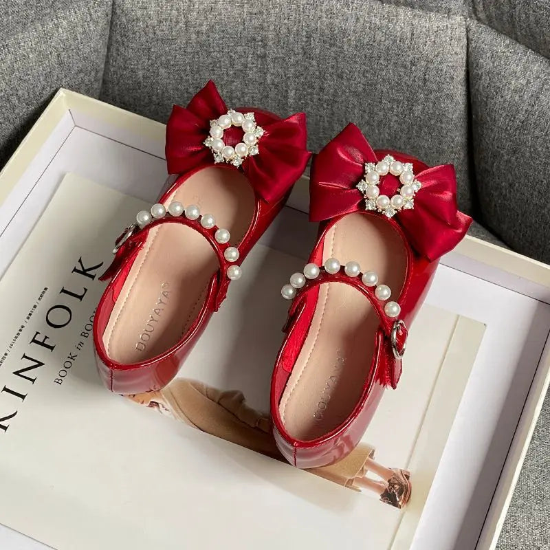 Soft Kids Fashion Girls Bow Shoes