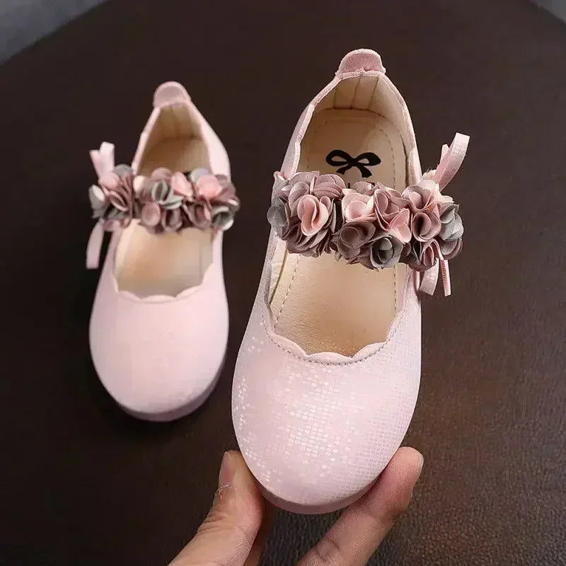 Children's Flats Lace Big Flower Shoes