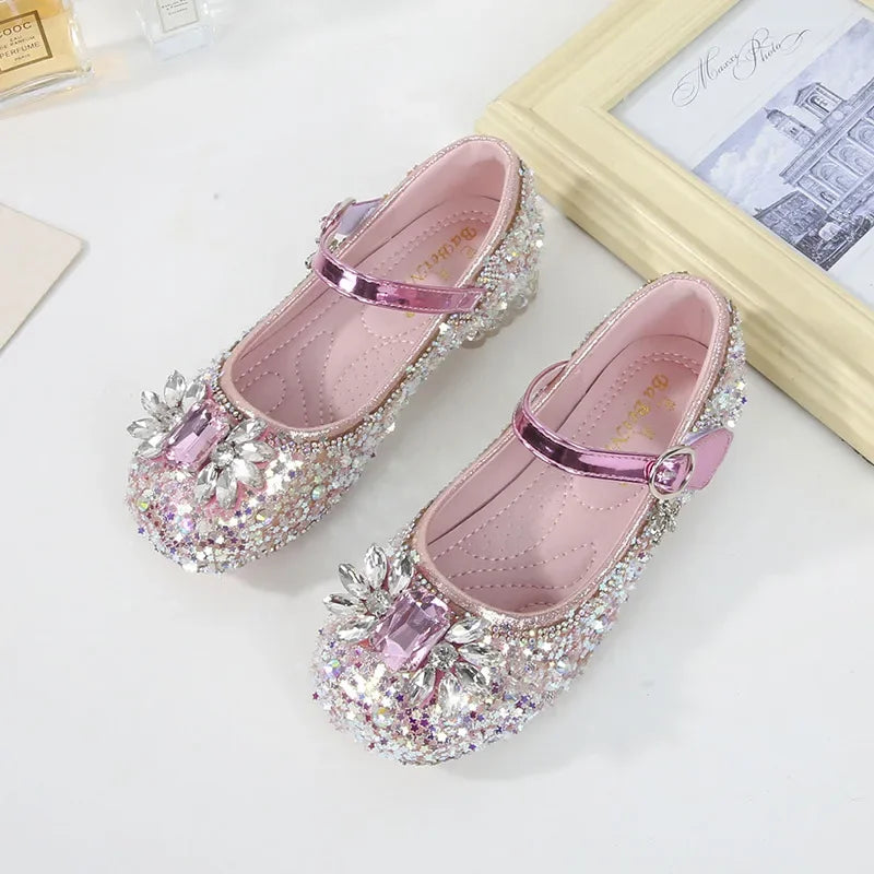 Little Kids High Heels Crystal Shoes