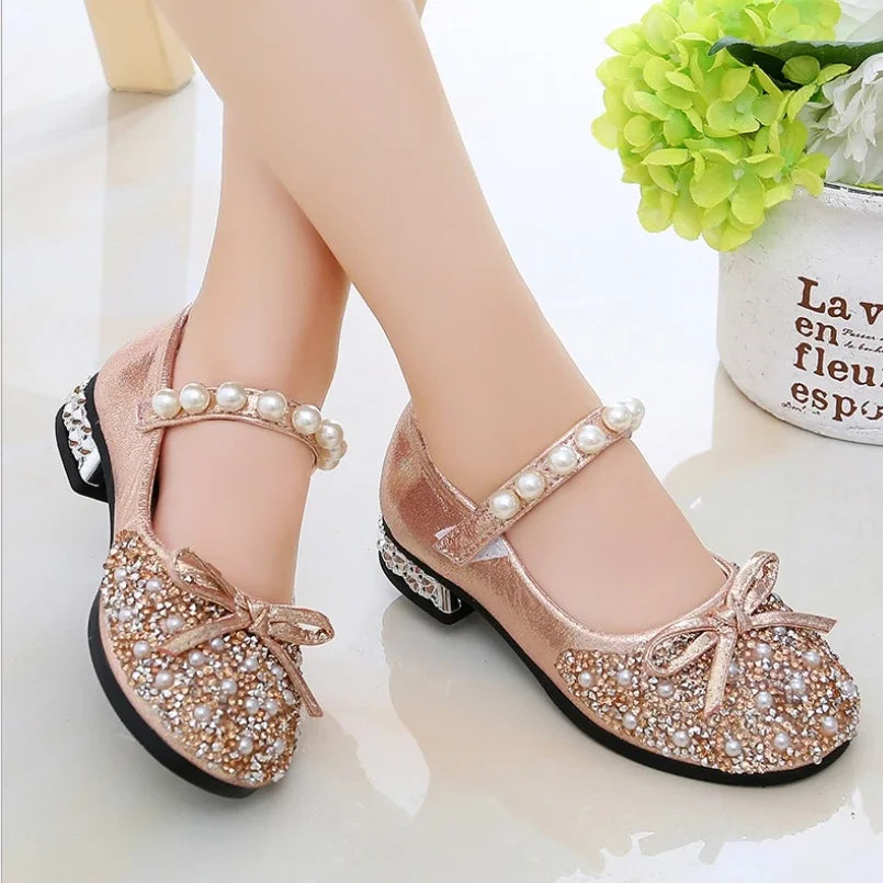 Girls Bead Flats Fling Glitter Shoes