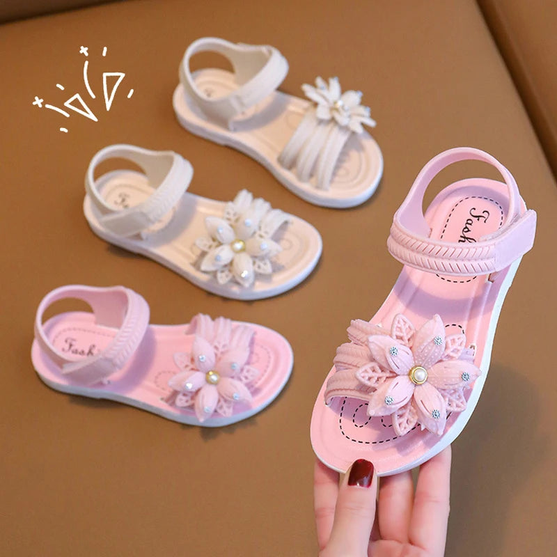 Summer Children's Pearl Rhinestone Sandals