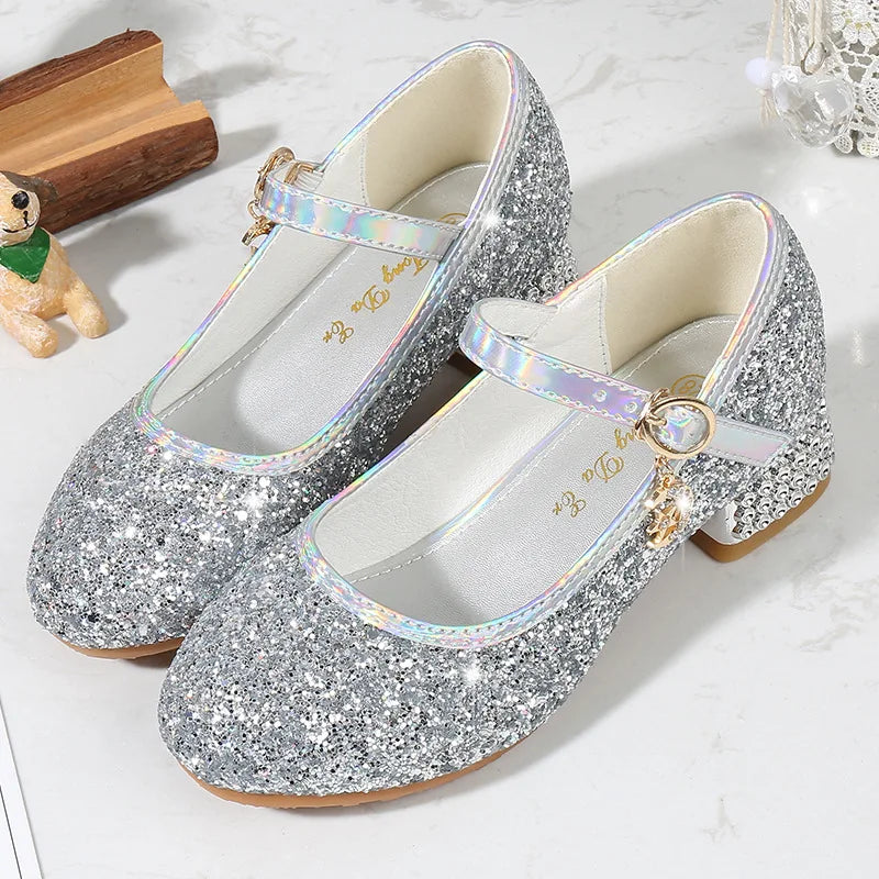 Children Wedding Heeled Leather Shoes