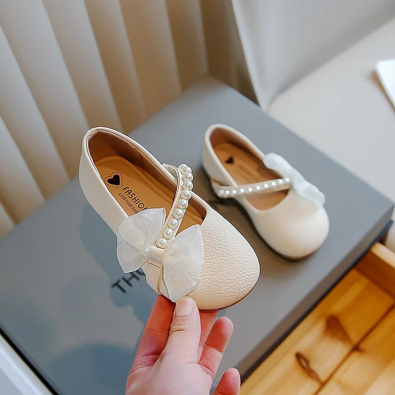 Autumn Girls Princess Pearl Flat Shoes