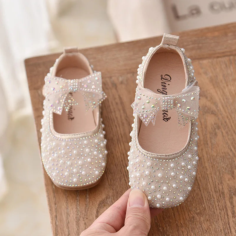 Children's Fashion Bow Rhinestone Shoes